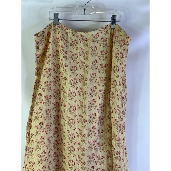 Vintage 90s April Cornell Calico Floral Frilly Pull On Maxi Skirt Small Cottage - Picture 6 of 7